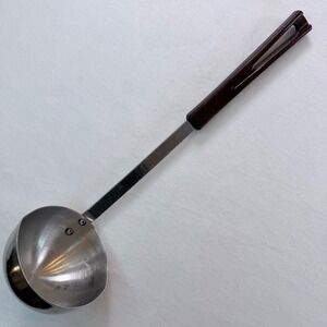 Stanhome Ladle Stainless Steel Burgundy Plastic Handle‎ Vintage